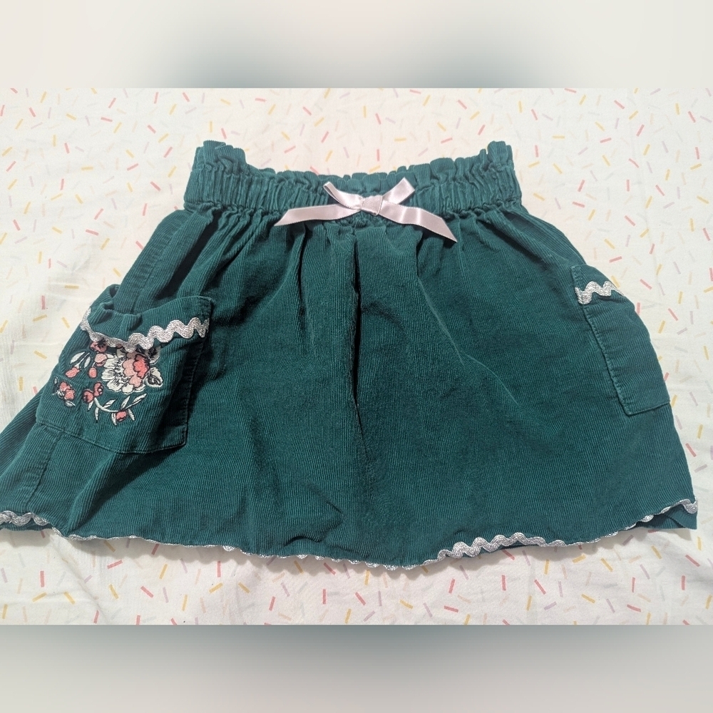 Hanna Andersson Corduroy Skirt With Embroidered Pockets